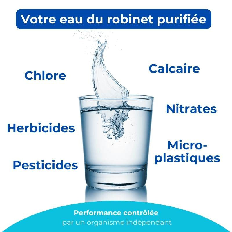 Carafe filtrante d’eau en verre au charbon actif