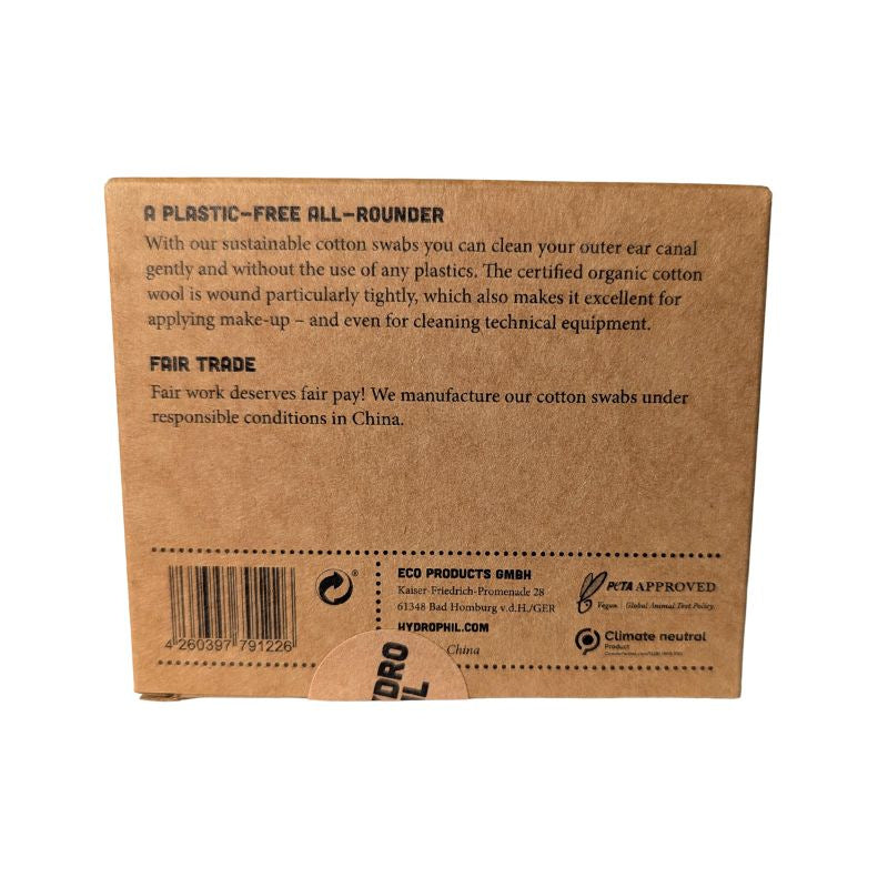 Cotons tiges en bambou sans plastique de Hydrophil